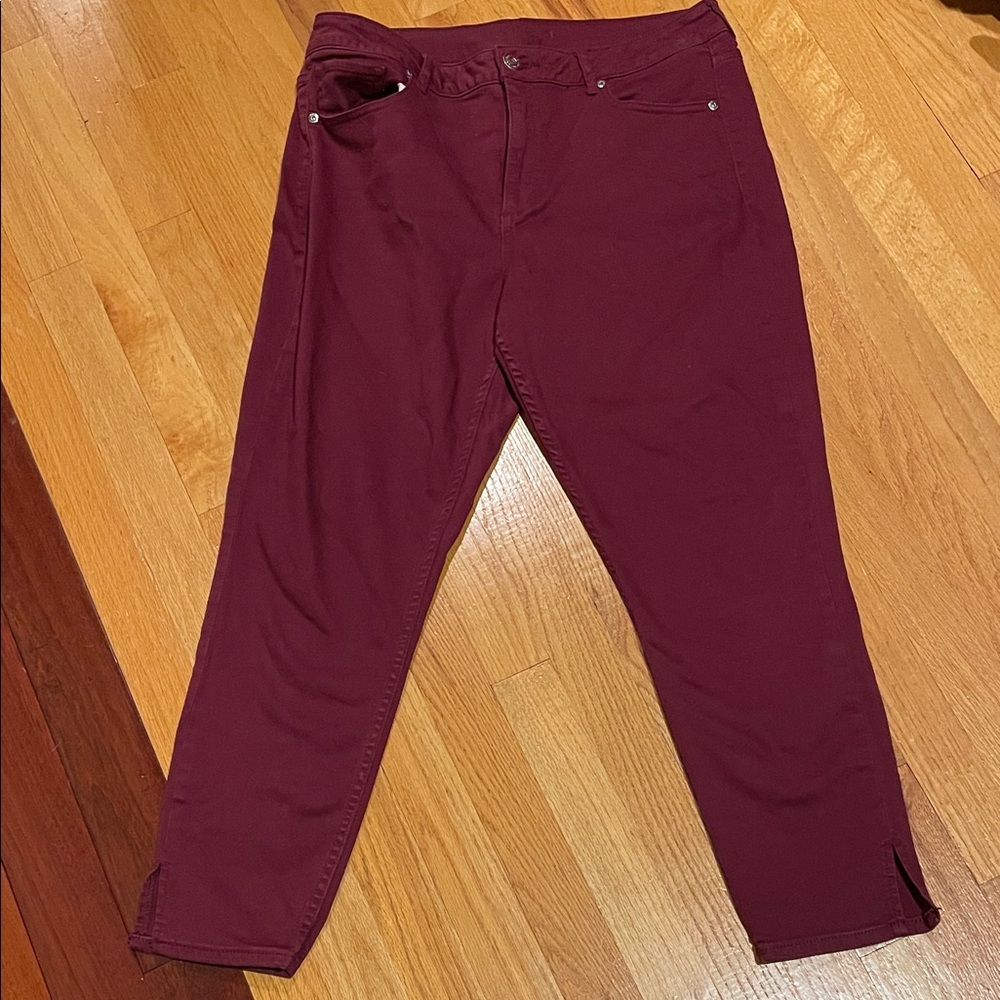 Maurices Burgundy High-Waist Jeans
